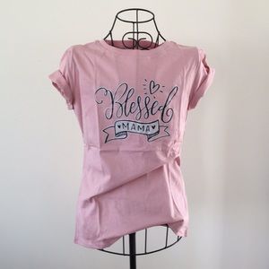 🎉Blessed Mama Tee Shirt in Pink